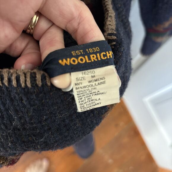 VTG Woolrich Navajo Aztec Long Trench Coat Duster Reversible Wool Medium - Picture 4 of 6